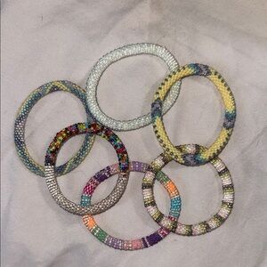 Sashka beaded pastel Colorful Beaded Bracelet Set of 6